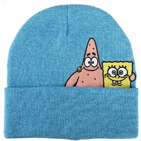 Bioworld Spongebob and Patrick Hugging Marled Knit Teal Cuff Beanie in Kuwait