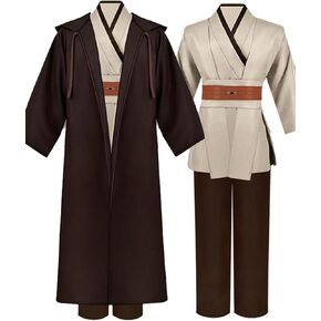 COSXINGYI Adult Jedi Costume Robe Men Cosplay Outfit Hooded Cloak Obi Wan Kenobi Tunic Cape Halloween Suits in Kuwait