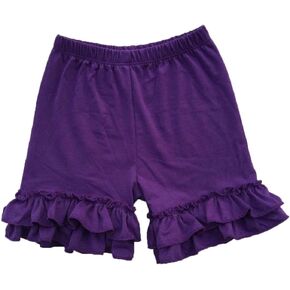 Coralup Baby Little Girls Solid Ruffles Cotton Shorts Pants (0-8 Years)