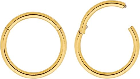 365 Sleepers 2 Pcs Titanium 16G Hinged Hoop Segment Septum Cartilage Helix Tragus Nose Ring Unisex Sleeper Earrings 6mm - 16mm in Kuwait