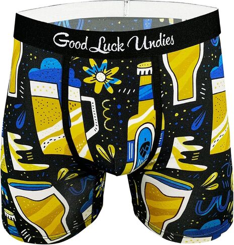 Good Luck Undies Men's Beer & Alcohol Boxer Brief Underwear in Kuwait