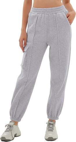 سراويل رياضية نسائية كاجوال مبطنة بالصوف من Beaully سراويل رياضية للركض بجيوب وسروال رياضي in Kuwait