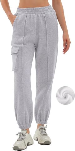 سراويل رياضية نسائية كاجوال مبطنة بالصوف من Beaully سراويل رياضية للركض بجيوب وسروال رياضي in Kuwait