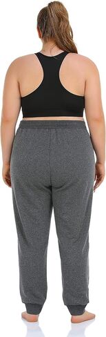 ZERDOCEAN Women's Plus Size Fleece Lined Sweatpants Casual Workout Athletic Joggers Zipper Pockets in Saudi Arabia