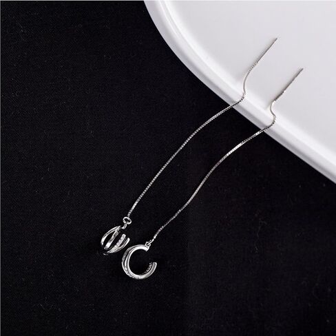 925 Sterling Silver Cuff Chain Earrings Wrap Tassel Earrings for Women Long Threader Earring Dangly Double Piercing Jewelry Gift for Girls in Kuwait