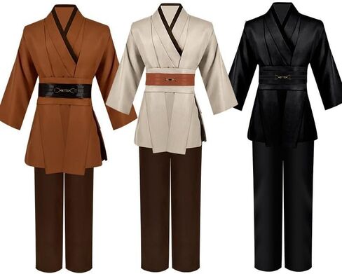 COSXINGYI Adult Jedi Costume Robe Men Cosplay Outfit Hooded Cloak Obi Wan Kenobi Tunic Cape Halloween Suits in Kuwait