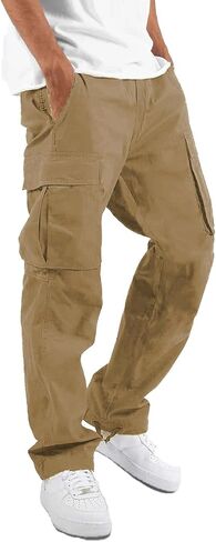 LYRXXX Men's Casual Cargo Pants Hiking Pants Workout Joggers Sweatpants for Men in Kuwait