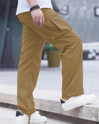 LYRXXX Men's Casual Cargo Pants Hiking Pants Workout Joggers Sweatpants for Men in Kuwait