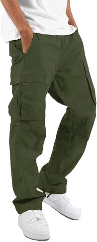 LYRXXX Men's Casual Cargo Pants Hiking Pants Workout Joggers Sweatpants for Men in Kuwait