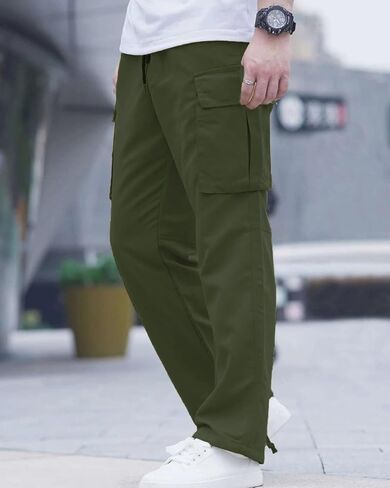 LYRXXX Men's Casual Cargo Pants Hiking Pants Workout Joggers Sweatpants for Men in Kuwait
