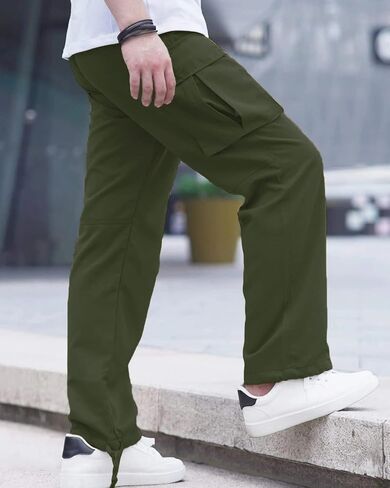 LYRXXX Men's Casual Cargo Pants Hiking Pants Workout Joggers Sweatpants for Men in Kuwait