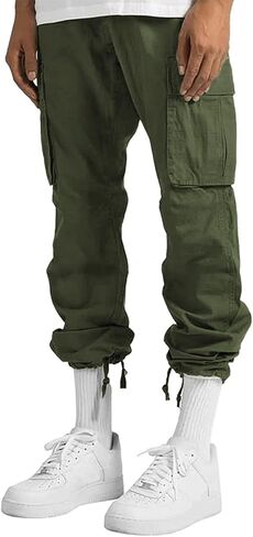 LYRXXX Men's Casual Cargo Pants Hiking Pants Workout Joggers Sweatpants for Men in Kuwait
