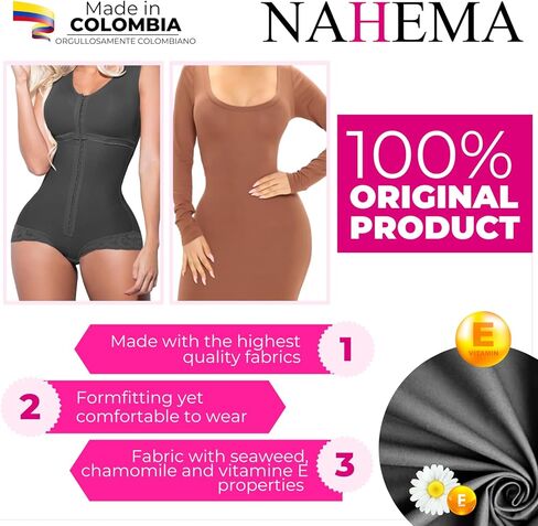 NAHEMA ملابس داخلية للنساء للتحكم في البطن | ارتداءها المدمج في حمالة الصدر الجسم المشكل | Fajas كولومبياناس مع خطافات أمامية in Kuwait