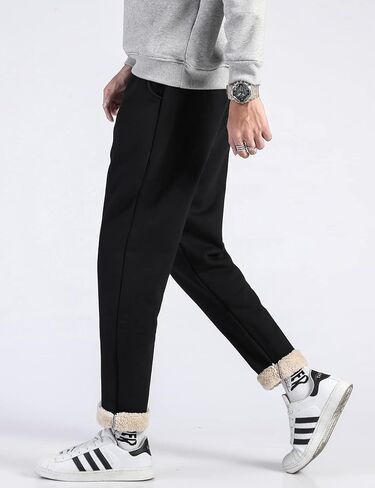 Perbai Mens Winter Warm Fleece Jogger Pants Sherpa Lined Active Running Sweatpants in Kuwait