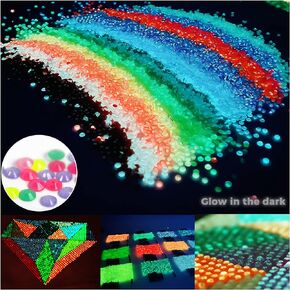 Glow in The Dark Diamond Painting Beads for Diamond Dots Accessories, 20 Colors Round Diamond Painting Drills Flatback Rhinestones for Crafts, Diamonds for Diamond Painting Bead Art Gem Art, 4000PCS