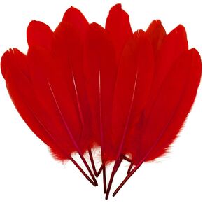 100pcs Red Goose Feathers 6-8 Inch for Crafts Wedding Party Decorations Clothing Hats Accessories Dream Catchers Making