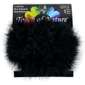 Touch of Nature 1-Piece Feather Marabou Craft Boa for Arts and Crafts, 1-Yard, Black