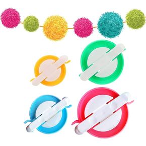 صانع كرات بوم بوم من آياسي، 4 أحجام لصناع كرات بوم بوم من أجل حرفة إبر حياكة الصوف DIY مجموعة أدوات تزيين (4)