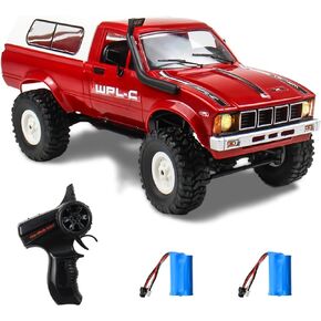 Losbenco RC Crawler 1/16 Scale RC Rock Crawler, WPL C24 All Terrain RC Car RTR 4x4 Off-Road Remote Control Trucks with LED Lights and Two Batteries for Kids and Adults in Kuwait