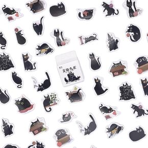 Cute Black Cat Stickers, 69 Pcs Funny Waterproof Vinyl Kitten Decals in Kuwait