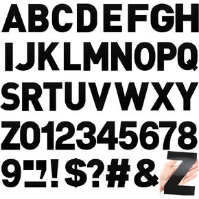 Seajan 184 Pcs Large Vinyl Letters 6 Inch Big Font Alphabet Number and Symbol Stickers Self Adhesive Removable Letter Decals for Classroom Window Door Home Decor Mailbox Presentation (Black)