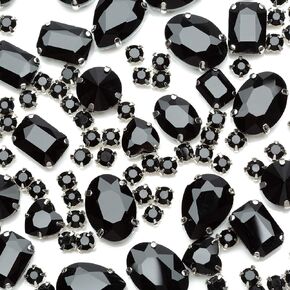 AB Sew On Rhinestones, Choupee 130PCS Sew On Rhinestone Metal Back Prong Setting Sewing Claw Rhinestone Mixed Shapes Sew On Glass Gems for Jewelry, Clothes, Costume, Shoes,Dress, Garments