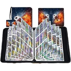 حافظة بطاقات، مجموعة بطاقات تجارية مكونة من 9 جيوب، كتاب ألبوم حامل لبطاقات الألعاب مع 50 أكمام، حافظة بيسبول لطيفة تناسب 900 بطاقة، هدية مثالية للعطلات للأطفال البالغين in Kuwait