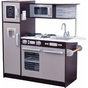 KidKraft Uptown Espresso Wooden Play Kitchen with Play Phone, Chalkboard & Towel Rack, Espresso in Kuwait