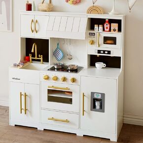 مجموعة ألعاب المطبخ الخشبية الحديثة من inFUNSAME مع مجموعة متنوعة من ميزات اللعب التفاعلية للمطبخ التظاهري و18 قطعة من ملحقات اللعب، مجموعة ألعاب مطبخ للأطفال الصغار للأولاد والبنات من عمر 3 سنوات فما فوق in Kuwait