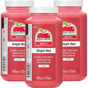 Apple Barrel Acrylic Paint in Assorted Colors, White (Pack of 3) 16 oz, 21119A- (Pack of 3)