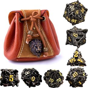 JOYLORD Hollow Metal DND Dice Set - Dragon Head Design for Dungeons &Dragons- Metal Dice Set with Unique Numbers,Unforgettable Dungeons and Dragons Gifts