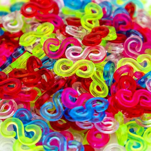 عبوات موصلات مطاطية من Creammuffin S Clips للشريط المطاطي المنوال لصنع سوار DIY طقم إعادة التعبئة (300 قطعة، ملونة) in Kuwait