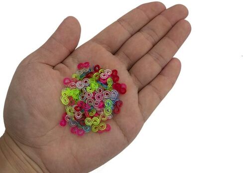 عبوات موصلات مطاطية من Creammuffin S Clips للشريط المطاطي المنوال لصنع سوار DIY طقم إعادة التعبئة (300 قطعة، ملونة) in Kuwait