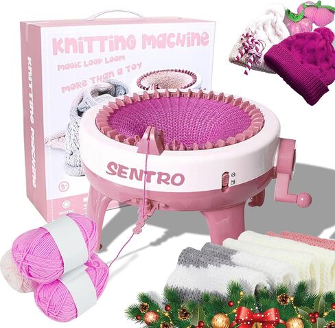 FYGAIN Knitting Machine 40 Needles, SENTRO Smart Round Spinning Crochet Knitting Machine, Plain/Tube Weave Conversion Key, Efficiently DIY Kids Hat Sock in Kuwait