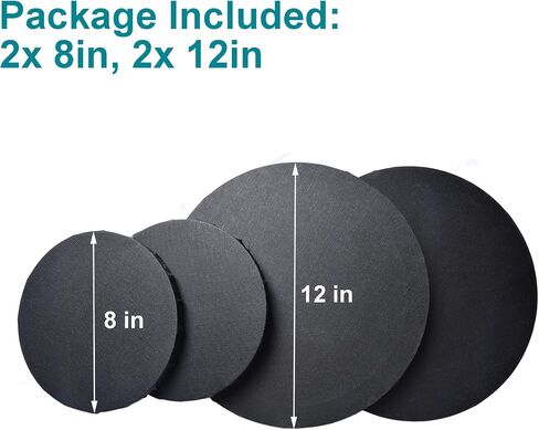 IVON 4pcs Round Canvas, 12'' & 8'' Professional Stretched Circle Canvas Board for Painting, Acrylic Pouring in Kuwait