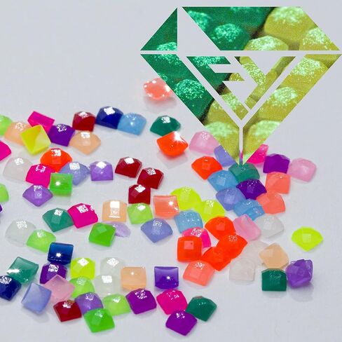 Glow in The Dark Diamond Painting Beads for Diamond Dots Accessories, 20 Colors Round Diamond Painting Drills Flatback Rhinestones for Crafts, Diamonds for Diamond Painting Bead Art Gem Art, 4000PCS in Kuwait