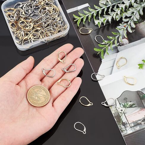 24 قطعة من Beebeecraft 24 لونًا من أقراط الليفرباك 18 قيراط مطلية بالذهب والبلاتينيوم خطافات أقراط فرنسية نمط زهرة متدلية قابلة للتبديل لأسلاك الأذن لصنع المجوهرات in Kuwait
