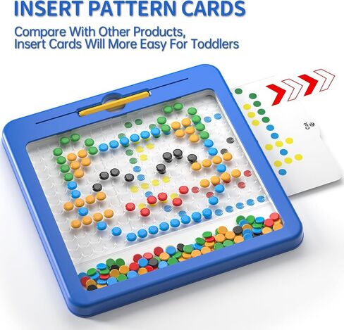 Large Magnetic Dots Board for Toddlers, Magnetic Drawing Board for Kids, Magnetic Dot Art with Magnetic Pen, Montessori Preschool Education Travel Toys for Kids Boys Girls Age 2 3 4 5 6 7 8 Years Old in Kuwait