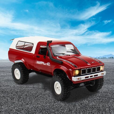 Losbenco RC Crawler 1/16 Scale RC Rock Crawler, WPL C24 All Terrain RC Car RTR 4x4 Off-Road Remote Control Trucks with LED Lights and Two Batteries for Kids and Adults in Kuwait