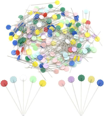 Hocansen 200 قطعة متعددة الألوان برأس مسطح مستقيم دبابيس الخياطة دبابيس اللحف المستقيمة للخياطة، مشروع الخياطة والديكور DIY (الطيور) in Kuwait
