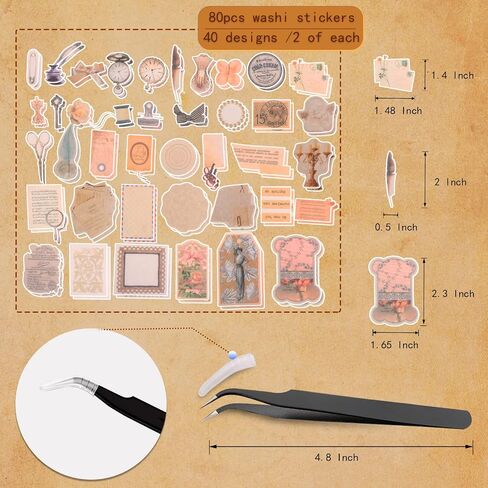 200Pcs Vintage Scrapbook Stickers, Aesthetic Junk Journal Stamping Supplies Kit, Scrapbooking Ephemera Washi Paper for Bullet Journaling Planners Diary Collage (Celestial) in Kuwait