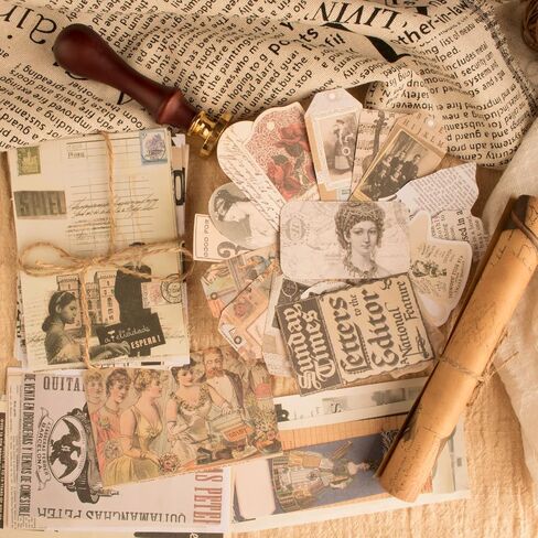 200Pcs Vintage Scrapbook Stickers, Aesthetic Junk Journal Stamping Supplies Kit, Scrapbooking Ephemera Washi Paper for Bullet Journaling Planners Diary Collage (Celestial) in Kuwait