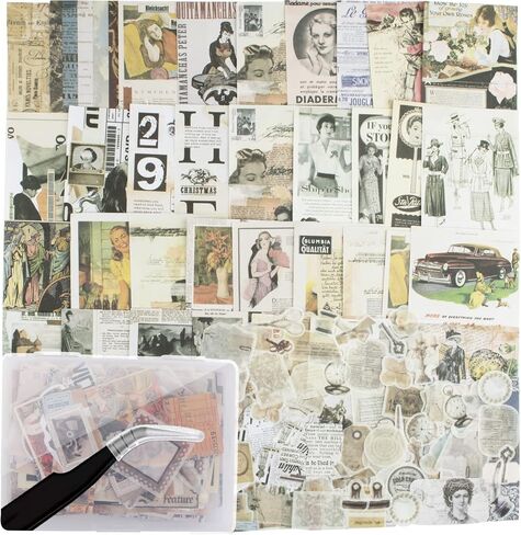 200Pcs Vintage Scrapbook Stickers, Aesthetic Junk Journal Stamping Supplies Kit, Scrapbooking Ephemera Washi Paper for Bullet Journaling Planners Diary Collage (Celestial) in Kuwait