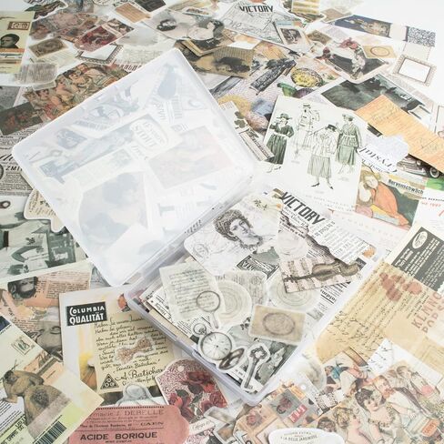 200Pcs Vintage Scrapbook Stickers, Aesthetic Junk Journal Stamping Supplies Kit, Scrapbooking Ephemera Washi Paper for Bullet Journaling Planners Diary Collage (Celestial) in Kuwait
