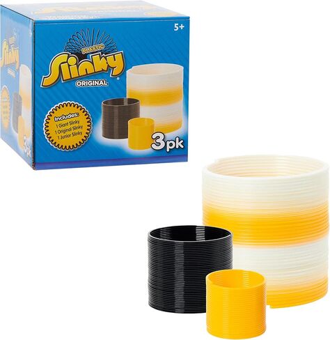The Original Slinky® Brand 3-Pack: 1 Giant, 1 Classic, and 1 Slinky Junior Walking Plastic Spring Toy, Kids Toys for Ages 5 Up, Amazon Exclusive in Saudi Arabia