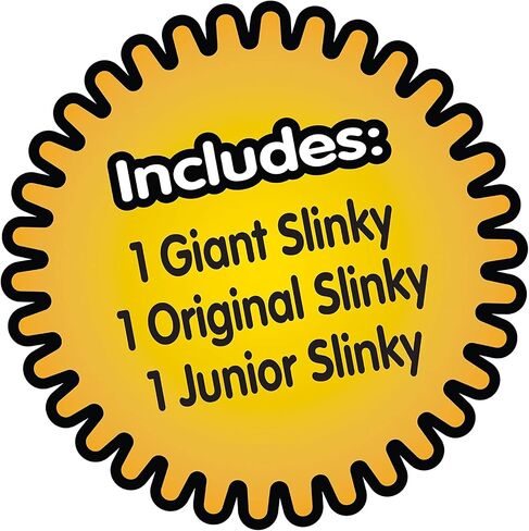 The Original Slinky® Brand 3-Pack: 1 Giant, 1 Classic, and 1 Slinky Junior Walking Plastic Spring Toy, Kids Toys for Ages 5 Up, Amazon Exclusive in Saudi Arabia