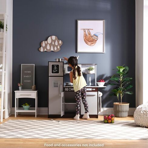 KidKraft Uptown Espresso Wooden Play Kitchen with Play Phone, Chalkboard & Towel Rack, Espresso in Kuwait