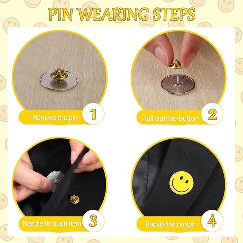 100 Pcs Happy Face Lapel Pins Cute Smile Enamel Pinback Buttons Fun Pins with Butterfly Clasp Zinc Alloy Bulk Enamel Pins Teacher Pins for Students Kids Gifts Clothes Backpacks Decor (Orange) in Saudi Arabia