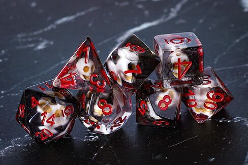 مجموعة النرد Hell Skull of Death Necromancer DND للأبراج المحصنة والتنينات، الهدايا، D&D، D وD، Pathfinder، الملحقات، D20، متعدد السطوح، نرد الراتنج، معدن، صينية النرد، برج، حقيبة، صندوق in Kuwait