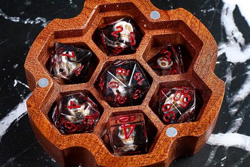 مجموعة النرد Hell Skull of Death Necromancer DND للأبراج المحصنة والتنينات، الهدايا، D&D، D وD، Pathfinder، الملحقات، D20، متعدد السطوح، نرد الراتنج، معدن، صينية النرد، برج، حقيبة، صندوق in Kuwait